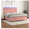 Image de Boxspring met matras en LED fluweel roze 180x200 cm3136322