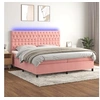 Image de Boxspring met matras en LED fluweel roze 200x200 cm3136328