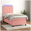 Image de Boxspring met matras en LED fluweel roze 80x200 cm3136334