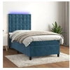 Image de Boxspring met matras en LED fluweel donkerblauw 100x200 cm3136351