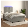 Image de Boxspring met matras en LED fluweel lichtgrijs 120x200 cm3136353