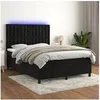 Image de Boxspring met matras en LED fluweel zwart 140x200 cm3136367