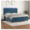 Image de Boxspring met matras en LED fluweel donkerblauw 160x200 cm3136375
