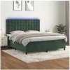 Image de Boxspring met matras en LED fluweel donkergroen 180x200 cm3136380