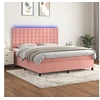 Image de Boxspring met matras en LED fluweel roze 180x200 cm3136382