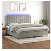Image de Boxspring met matras en LED fluweel lichtgrijs 200x200 cm3136383