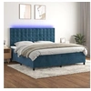 Image de Boxspring met matras en LED fluweel donkerblauw 200x200 cm3136387