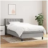 Image de Boxspring met matras stof lichtgrijs 90x200 cm3126533