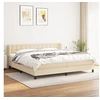 Image de Boxspring met matras stof cràmekleurig 200x200 cm3126594