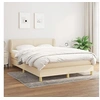 Image de Boxspring met matras stof cràmekleurig 140x200 cm3126650