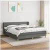 Image de Boxspring met matras stof donkergrijs 160x200 cm3126654