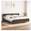 Image de Boxspring met matras stof donkerbruin 200x200 cm3126672