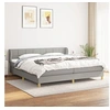 Image de Boxspring met matras stof lichtgrijs 200x200 cm3126829