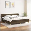 Image de Boxspring met matras stof donkerbruin 200x200 cm3126832