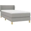Image de Sommier à Lattes de Lit et Matelas, Lit Rembourré, Lit Simple, Lit Adulte de Chambre à Coucher Intérieur, Moderne, Gris Clair 90x190 cm Tissu