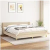 Image de Boxspring met matras stof cràmekleurig 200x200 cm3126914