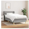 Image de Sommier à Lattes de Lit et Matelas, Lit Rembourré, Lit Simple, Lit Adulte de Chambre à Coucher Intérieur, Moderne, Gris Clair 90x190 cm Tissu 3127005