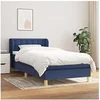 Image de Boxspring met matras stof blauw 90x200 cm3127099