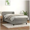 Image de Boxspring met matras fluweel lichtgrijs 90x200 cm3127349