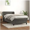 Image de Boxspring met matras fluweel donkergrijs 90x200 cm3127350