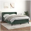 Image de Sommier à Lattes de Lit et Matelas, Lit Rembourré, Lit Double, Lit Adulte de Chambre à Coucher Intérieur, Moderne, Vert Foncé 140x190cm Velours