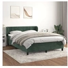 Image de Sommier à Lattes de Lit et Matelas, Lit Rembourré, Lit Double, Lit Adulte de Chambre à Coucher Intérieur, Moderne, Vert Foncé 140x200cm Velours