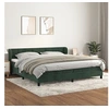 Image de Sommier à Lattes de Lit et Matelas, Lit Rembourré, Lit Double, Lit Adulte de Chambre à Coucher Intérieur, Moderne, Vert Foncé 200x200cm Velours