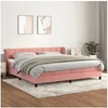 Image de Boxspring met matras fluweel roze 200x200 cm3127516