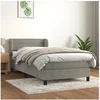 Image de Boxspring met matras fluweel lichtgrijs 90x190 cm3127523