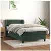 Image de Sommier à Lattes de Lit avec Matelas, Lit Rembourré, Lit Simple, Lit Adulte de Chambre à Coucher Intérieur, Moderne, Vert Foncé 90x200 cm