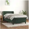 Image de Sommier à Lattes de Lit avec Matelas, Lit Rembourré, Lit Simple, Lit Adulte de Chambre à Coucher Intérieur, Moderne, Vert Foncé 100x200 cm 3127538