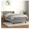 Image de Boxspring met matras fluweel lichtgrijs 90x200 cm3127589