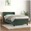 Image de Sommier à Lattes de Lit avec Matelas, Lit Rembourré, Lit Simple, Lit Adulte de Chambre à Coucher Intérieur, Moderne, Vert Foncé 90x200 cm 3127592