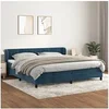 Image de Boxspring met matras fluweel donkerblauw 200x200 cm3127635