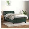 Image de Sommier à Lattes de Lit et Matelas, Lit Rembourré, Lit Simple, Lit Adulte de Chambre à Coucher Intérieur, Moderne, Vert Foncé 80x200 cm Velours