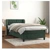 Image de Sommier à Lattes de Lit avec Matelas, Lit Rembourré, Lit Simple, Lit Adulte de Chambre à Coucher Intérieur, Moderne, Vert Foncé 100x200 cm
