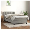Image de Boxspring met matras fluweel lichtgrijs 90x190 cm3127703