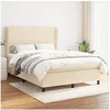 Image de Boxspring met matras stof cràmekleurig 140x200 cm3127810