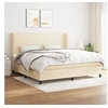 Image de Boxspring met matras stof cràmekleurig 200x200 cm3127834