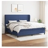 Image de Boxspring met matras stof blauw 200x200 cm3127835