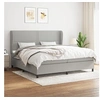 Image de Boxspring met matras stof lichtgrijs 200x200 cm3127909