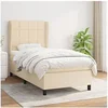 Image de Boxspring met matras stof cràmekleurig 90x200 cm3127938