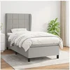 Image de Boxspring met matras stof lichtgrijs 100x200 cm3127941
