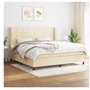Image de Boxspring met matras stof cràmekleurig 200x200 cm3127994