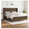 Image de Sommier à Lattes de Lit avec Matelas, Lit Rembourré, Lit Double, Lit Adulte de Chambre à Coucher Intérieur, Moderne, Marron Foncé 180x200 cm