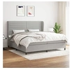 Image de Boxspring met matras stof lichtgrijs 200x200 cm3128069
