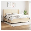 Image de Boxspring met matras stof cràmekleurig 200x200 cm3128074