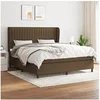 Image de Boxspring met matras stof donkerbruin 180x200 cm3128144