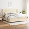 Image de Boxspring met matras stof cràmekleurig 200x200 cm3128154