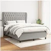 Image de Boxspring met matras stof lichtgrijs 140x190 cm3128197